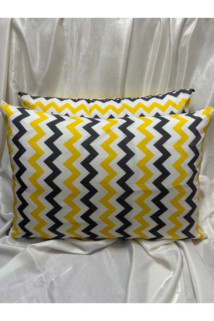Yellow Zigzag | With Zipper | 2 Pillowcases | 50X70 cm