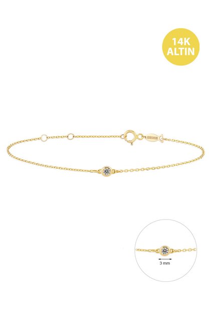 Parıltı(2mm) , 14 Ayar Altın Bileklik