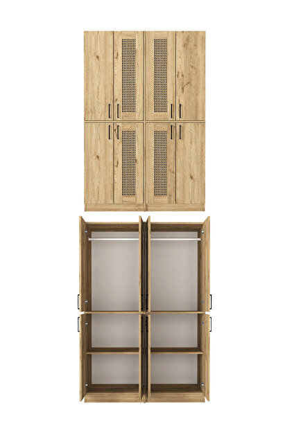 Dorpek Monza 4 Kapaklı Gardırop - 182 cm Y, 122 cm G - Genç Odası