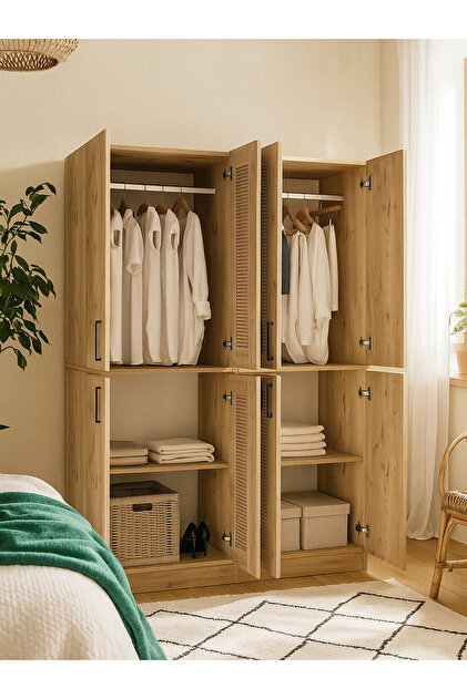 Dorpek Monza 4 Kapaklı Gardırop - 182 cm Y, 122 cm G - Genç Odası