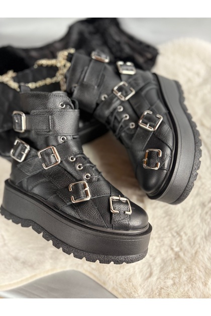 Ghete Betty piele negru bizonal