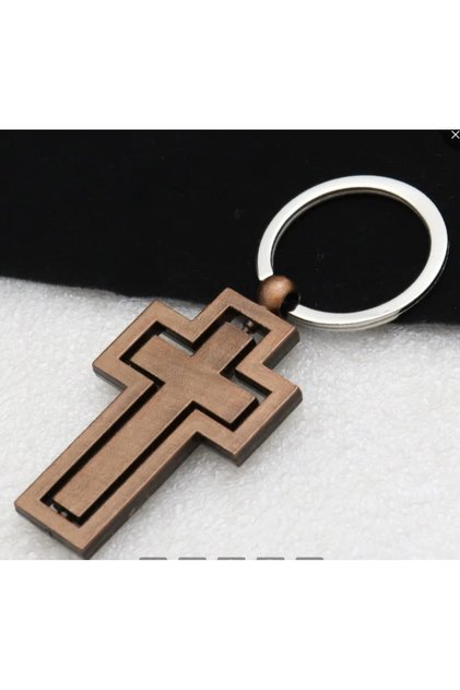 breloc chei cruce metal