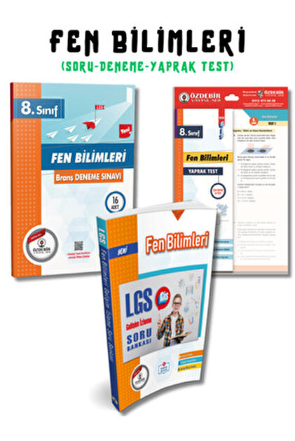 ÖZDEBİR YAYINEVİ 8.Sınıf LGS Matematik 3'lü Soru Bankası,Deneme ve