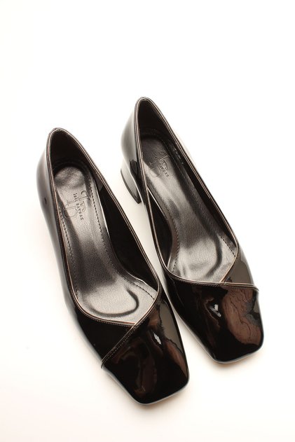 Black patent leather women's heels