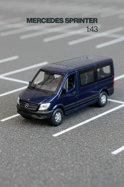 White 1:43 Scale Die Cast Doors Open Licensed Mercedes Sprinter Toy Metal Model Car