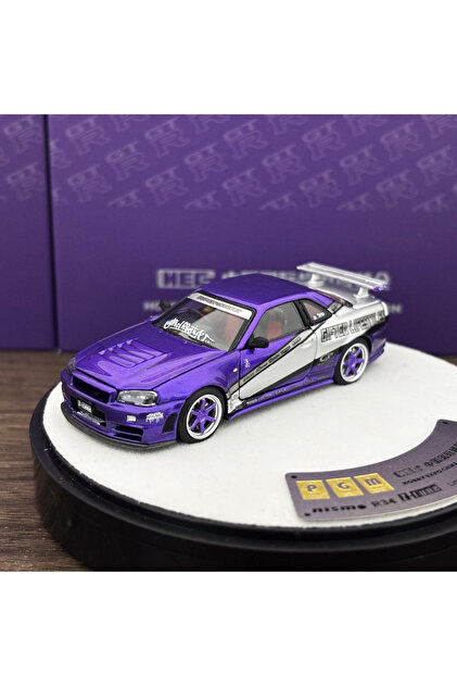 HOT WHEELS PGM 1:64 GTR R34 Mor The Gifted Diecast Model Araba HEC