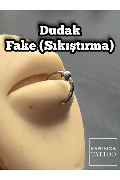 Dudak Fake Piercing Snake Bites Side Labret Sıkıştırma Piercing Küpe