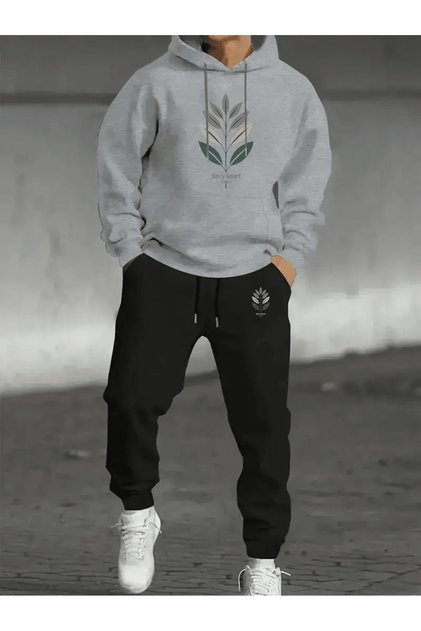 Bary Sport Leaf Motif Tracksuit Set