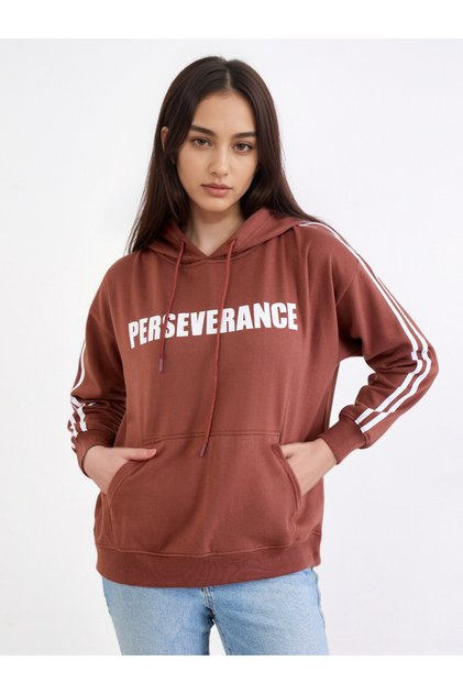 Women Brown Regular Fit Hoodie