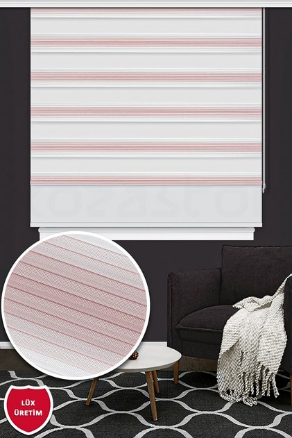 İkili Zebra Stor Plise Perde - Pembe