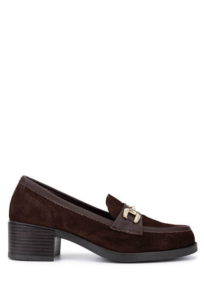 Women's Genuine Leather Brown Loafer Shoes