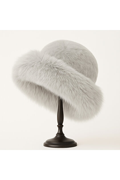Gray Women's Plush Hat – Soft Looking Beanie