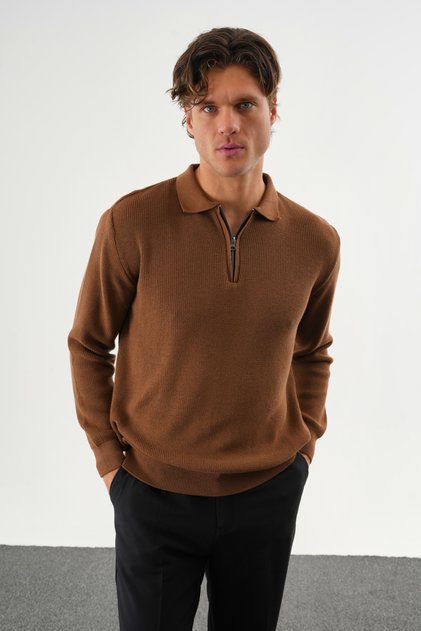 Haze Oversize-Strickpullover mit langen Ärmeln, Braun