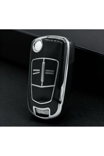 Opel Astra H Corsa D 2 Button Nano Protection Key Case Cover Black Silver Color
