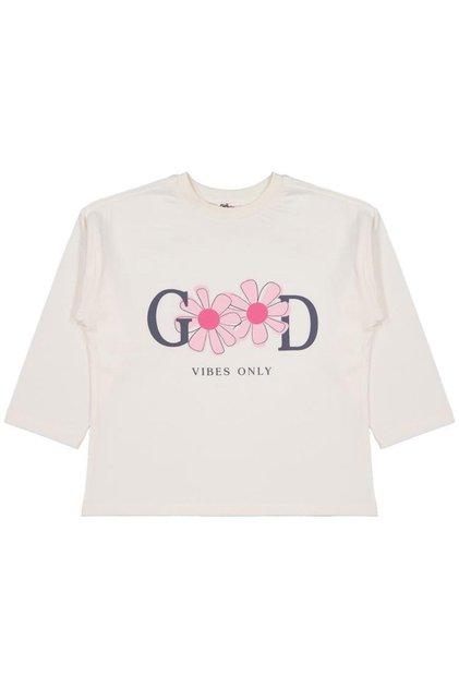 Civil girl's good print sweatshirt | lycra supreme fleece | school, nursery, and everyday wear - ecru