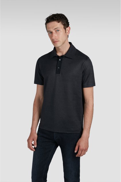 Linen Polo Shirt with Buttons