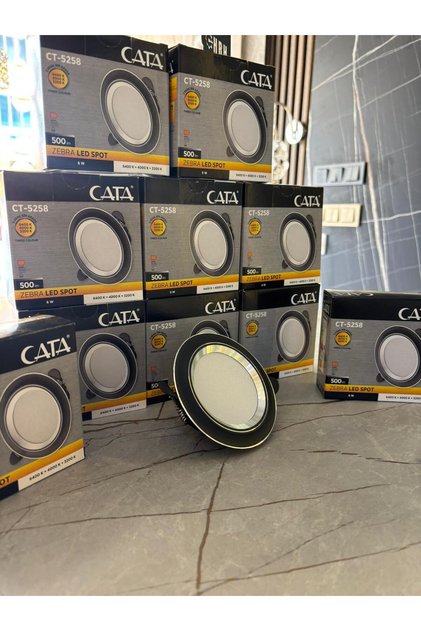 CT-5258 6W ZEBRA 3 RENK SPOT SİYAH KASA 10'LU PAKET (6400K+4000K+3200K)