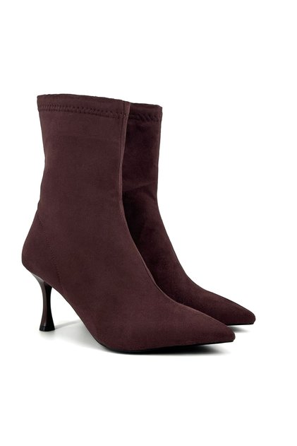 Wanna Bitter Brown Suede Women's Heeled Boots