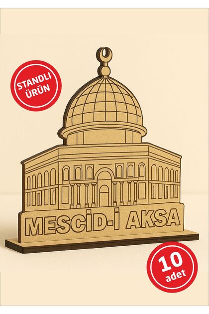 10 Adet Mescid-i Aksa Ahşap Boyama Aktivite Anaoklu Dini Etkinlik