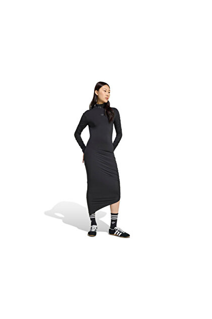 adidas ruched dress adidas Originals RUCHED 3-STRIPES CALIFORNIA - Jersey dress - black