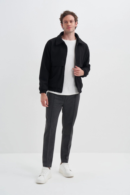 Regular Fit Kaşe Kumaş Premium Mont