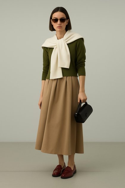 Square Piece Scarf - Ecru