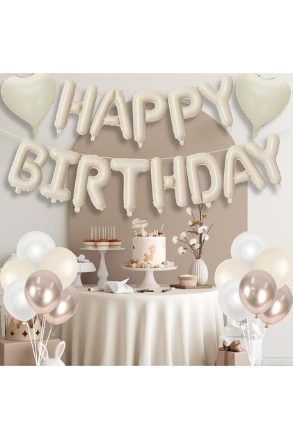 25-Piece Birthday Set Giant Size Compatible with Air and Helium Happy Birthday Pump Included