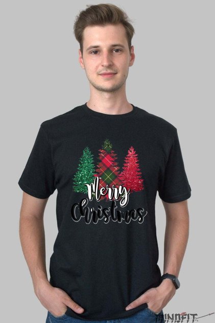 Tricou De Craciun Braduti Stralucitori Cu Mesaj Festiv Barbat