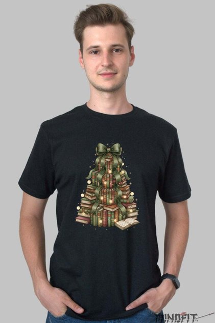 Tricou De Craciun Brad Din Carti Barbat