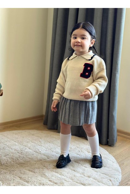 Girl's Knitwear Cardigan & Skirt 2-Piece Set