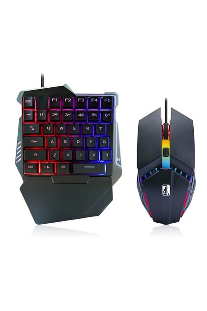 G506 Tek El Kullanım Gaming Oyuncu USB Kablolu Klavye Mouse Seti RGB LED Işıklı
