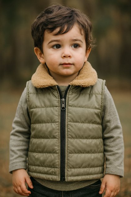 Fur Collar Boys' Vest