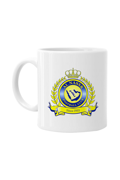 كوب ميك مطبوع شعار نادي النصر، أبيض، 350 مل
