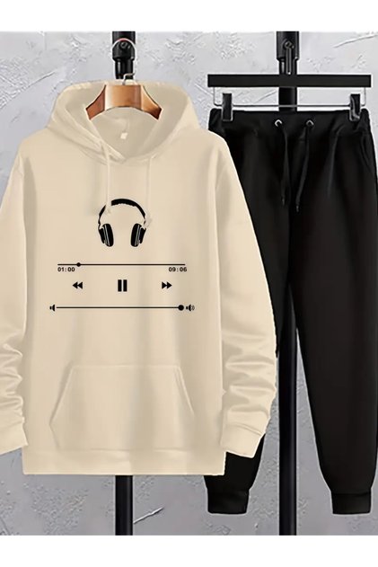 Music Player cu imprimeu supradimensionat Set de trening