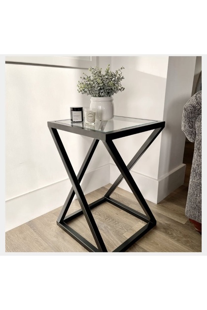 Glass side table