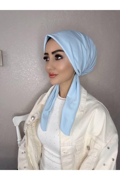 Baby Blue All-Season Flat Cotton Shawl Scarf
