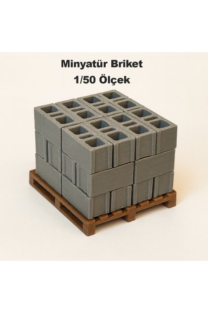 24 Adet Briket - 1 Adet Palet - 1/50 Ölçekli 1:50 - Figür, Maket, Minyatür