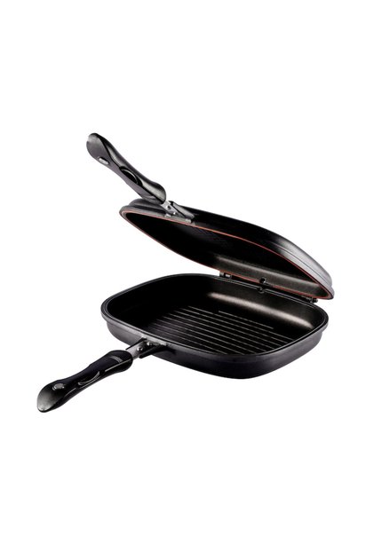 Tigaie premium cu grătar dublu, interior antiaderent, 36 cm