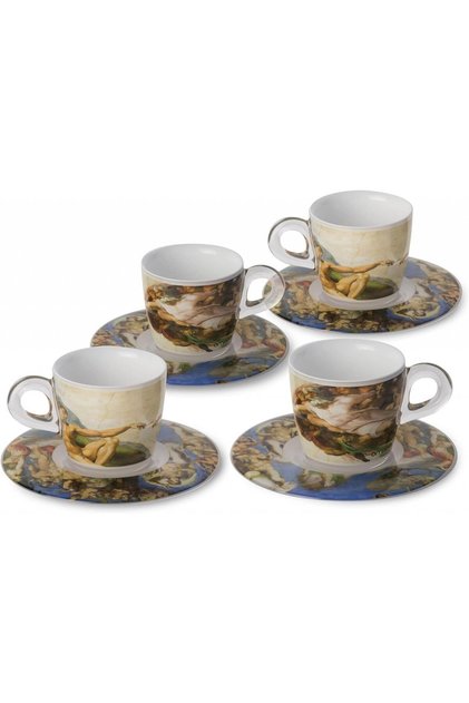 Cani si cesti - Set 4 cesti cafea cu farfurioare - Capela Sixtina de PLEXART