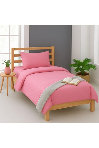 Rose Candy Pink Modern Single Duvet Cover Set