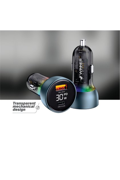 شاحن سيارة 48 واط (شاشة + USB + Type-C)