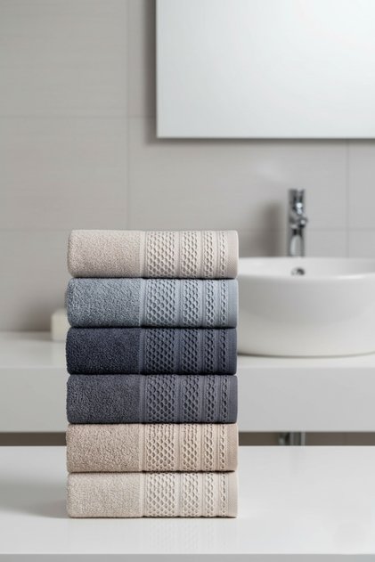Set of 6 Cotton 50X90 cm Soft & Absorbent Hand and Face Towels
