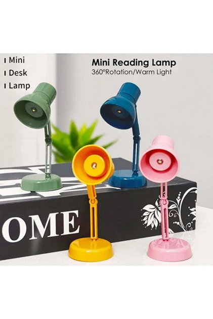 Minyatür 360 ° dönen masa lambası LED lamba Mini okuma aydınlatma sıcak ışık aksesuarları pilli