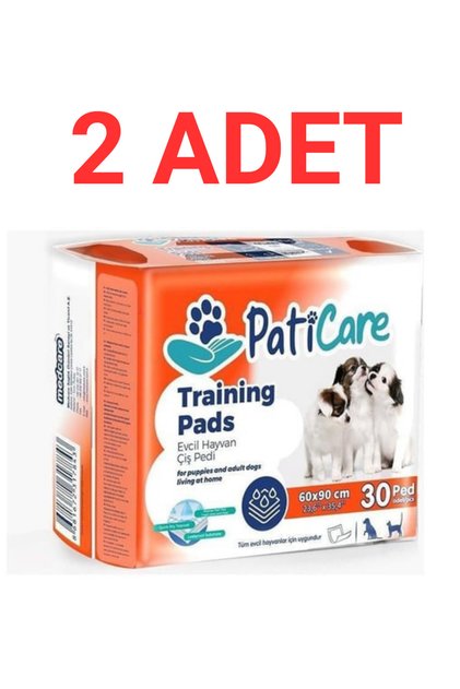 Paticare TrainingPads Yavru Köpek Tuvalet Eğitim Pedi 60x90 cm – 30'lu 2 Paket Ultra Emici Köpek Çiş