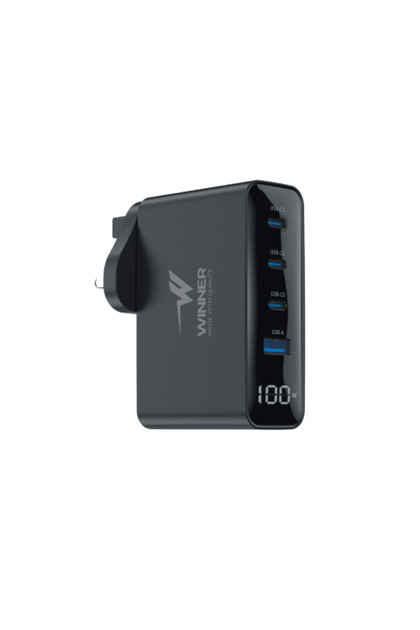 محطة شحن حائطية بقوة 100 وات (1 منفذ USB + 3 منافذ Type-C)