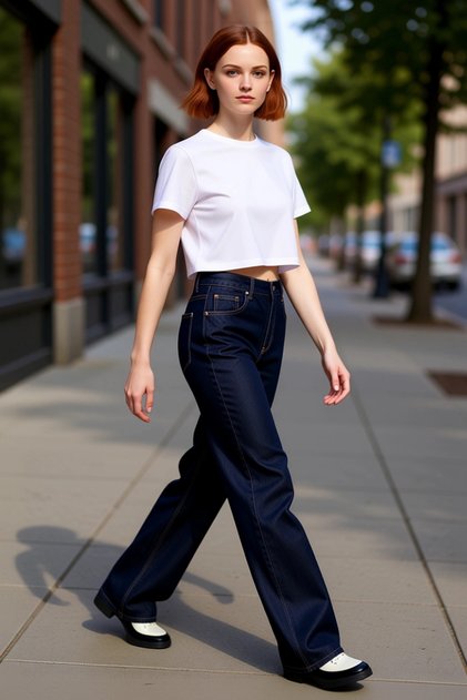 Women's Dark High Waist Wide Leg Denim Pants Functional Durable Quality Comfortable Stylish