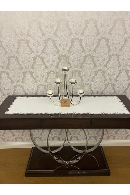 Delik İşi Console Cover & Runner. Evali Model. 35 X 115 cm