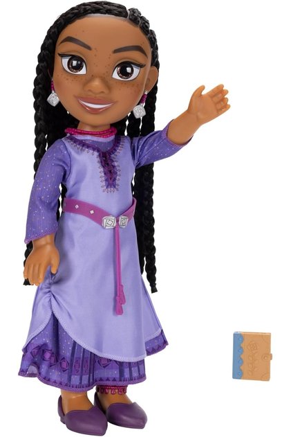 Disney's Wish Asha Doll, 14in (35cm) Fashion Doll with Braided Hair, Removable Dress & Shoes, Ages 3