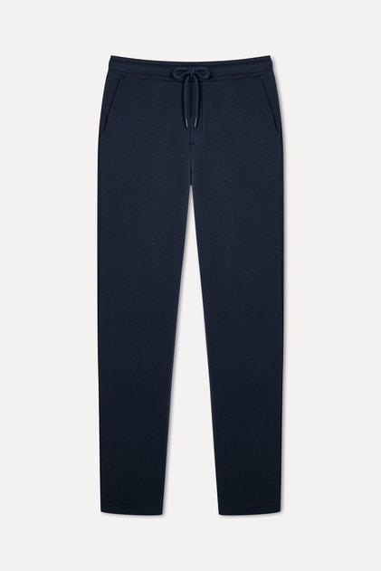 Erkek Lacivert Straight Fit Beli Bağlamalı Pantolon