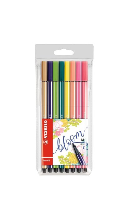 Carioca Pen 68, 1 mm, editie speciala Bloom 8 culori/set